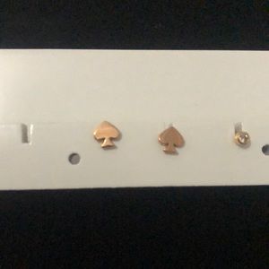 Kate Spade Ace of Spades rose gold studs